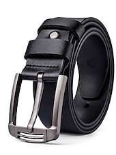 billige Belter til herrer-Herre Lærbelte Klassisk Jean Belt Svart kaffe dermis Retro Rød Tradisjonell عادي Dagligdagstøy Ut på byen Helg