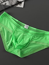 preiswerte Herrenunterwäsche &amp; -socken-Herren 3 Pack Slip Unterhosen Nylon Eis-Seide Waschbar Komfortabel Glatt Tiefe Hüfthöhe Oberflächenfarbe Schwarz