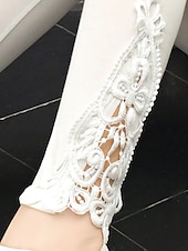 olcso Sima leggings-női leggings egyszínű fekete fehér divatos bokáig érő alkalmi napi
