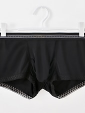 cheap Men&#039;s Boxers Underwear-Men&#039;s 3 Pack Boxers Underwear Briefs Nylon Ice Silk Breathable Washable Comfortable Plain Mid Rise Black White