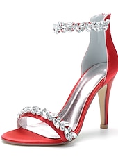 olcso Menyasszony-Luxus fehér menyasszonyi tűsarkú cipő templomi és hivatalos esküvőkre, kristályos bokapántos, nyitott orrú esküvői cipők menyasszonynak