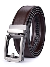 preiswerte Herren-Gürtel-Herren Ledergürtel Ratschengurt Schwarz Kaffee Dermis Retro Traditionell Glatt Freizeitskleidung Ausgehen Wochenende