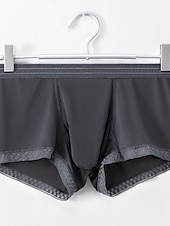 cheap Men&#039;s Boxers Underwear-Men&#039;s 3 Pack Boxers Underwear Briefs Nylon Ice Silk Breathable Washable Comfortable Plain Mid Rise Black White