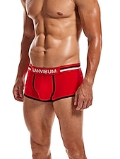 economico Boxer da uomo-Per uomo 2 pacchi Slip Poliestere Traspirante Morbido Color Block Vita normale Nero Bianco