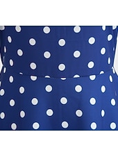 abordables Vestidos-Vestido de Años 50 con Lunares Vestido Retro Vintage de los 1950 Disfraces de Grease Vestido de Vacaciones Vestido de Campana Disfraz de Cosplay para Mujeres Vestido Diario Casual Máscara