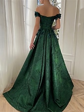 ieftine Rochii de Banchet-Rochii de bal A-Line rochie florală pentru oaspeți la nunți petrecere de nuntă tren de curte fără mâneci fără umeri satin cu fante și aplicații rochie pentru oaspeții la nunți 2025