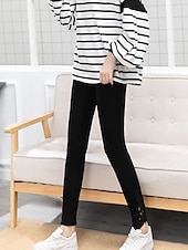 olcso Sima leggings-női leggings egyszínű fekete fehér divatos bokáig érő alkalmi napi