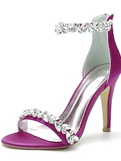 olcso Menyasszony-Luxus fehér menyasszonyi tűsarkú cipő templomi és hivatalos esküvőkre, kristályos bokapántos, nyitott orrú esküvői cipők menyasszonynak