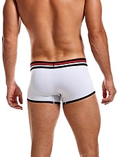 economico Boxer da uomo-Per uomo 2 pacchi Slip Poliestere Traspirante Morbido Color Block Vita normale Nero Bianco