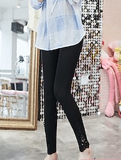 olcso Sima leggings-női leggings egyszínű fekete fehér divatos bokáig érő alkalmi napi