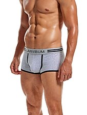 economico Boxer da uomo-Per uomo 2 pacchi Slip Poliestere Traspirante Morbido Color Block Vita normale Nero Bianco