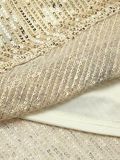 abordables Vestidos de lentejuelas-Vestido de punto asimétrico de un solo hombro para mujer, con brillo plateado, manga tres cuartos, para cóctel, por encima de la rodilla, ropa elegante de invierno semiformal