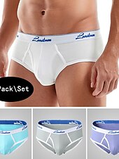 お買い得  メンズブリーフ下着-男性用 2パック ブリーフ ポリエステル 高通気性 ソフト カラーブロック ミディアムウエスト ホワイト イエロー