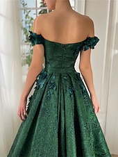 ieftine Rochii de Banchet-Rochii de bal A-Line rochie florală pentru oaspeți la nunți petrecere de nuntă tren de curte fără mâneci fără umeri satin cu fante și aplicații rochie pentru oaspeții la nunți 2025