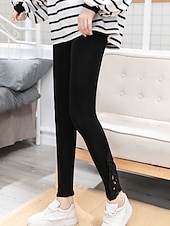 olcso Sima leggings-női leggings egyszínű fekete fehér divatos bokáig érő alkalmi napi