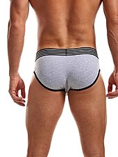 お買い得  メンズブリーフ下着-男性用 2パック ブリーフ ポリエステル 高通気性 ソフト カラーブロック ミディアムウエスト ブラック ホワイト