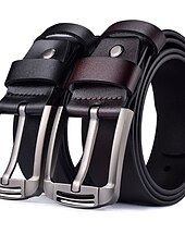 billige Belter til herrer-Herre Lærbelte Klassisk Jean Belt Svart kaffe dermis Retro Rød Tradisjonell عادي Dagligdagstøy Ut på byen Helg