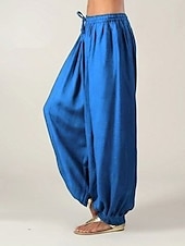 preiswerte weites Bein und hohe Taille-Chinos für Damen mit normalem, weitem Bein, modische Savannah-Jogginghose, volle Länge, mittlere Taille, einfarbig, Kordelzug, Baggy, tiefer Schritt, bequem, mikroelastisch, lässig, Wochenende,