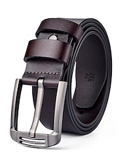 billige Belter til herrer-Herre Lærbelte Klassisk Jean Belt Svart kaffe dermis Retro Rød Tradisjonell عادي Dagligdagstøy Ut på byen Helg