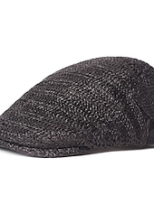 tanie Czapki męskie-Męskie Kaszkiet Kapelusz słomkowy Czarny Kremowy Poliester Moda Moda miejska Elegancki Moda z lat dwudziestych Na zewnątrz Codzienny Wyjściowe Równina Oddychalność
