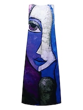 cheap Art&amp;Design Dress-Women&#039;s Maxi Dress Casual Dress Sundress Shift Dress Modern Vacation Party Casual Regular Fit Color Block Abstract Sleeveless Crew Neck Yellow Blue Purple Orange