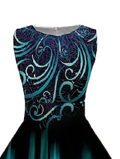preiswerte Lässige Blumenkleider-damen vintage elegant vintage tee kleider midi kleid daily date geraffter druck blumen rundhalsausschnitt ärmellos slim sommer frühling 2023 blau s m l xl