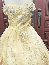preiswerte Ballkleid-Ballkleid Partykleid Quinceanera Weihnachtskleid Prinzessinnenkleid Performance Quinceanera Bodenlanges ärmelloses schulterfreies Polyester mit Kristallapplikationen Kleid zum Beeindrucken 2025