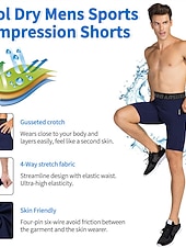 cheap Men's Shorts, Tights &amp; Pants-Men's Running Tight Shorts Compression Shorts Yoga Shorts Spandex Shorts with Phone Pocket High Waist Base Layer Athletic Summer Spring Spandex 4 Way Stretch Quick Dry Power Flex Breathable Gym