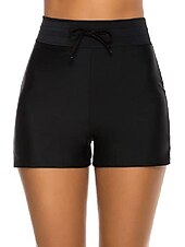 cheap Bikini Bottoms-Women&#039;s Normal Swimwear Bikini Bottom Swim Shorts Shorts Swimsuit Drawstring Solid Color Beach Wear Summer Bathing Suits