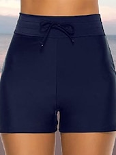 cheap Bikini Bottoms-Women&#039;s Normal Swimwear Bikini Bottom Swim Shorts Shorts Swimsuit Drawstring Solid Color Beach Wear Summer Bathing Suits
