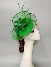 levne Fascinátory-fascinators kentucky derby klobouk pokrývka hlavy pokrývka hlavy perla peří závoj klobouk svatební dámy den koktejl královský astcot s perlou perlou pokrývka hlavy pokrývka hlavy