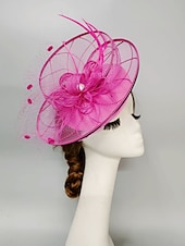 levne Fascinátory-fascinators kentucky derby klobouk pokrývka hlavy pokrývka hlavy perla peří závoj klobouk svatební dámy den koktejl královský astcot s perlou perlou pokrývka hlavy pokrývka hlavy