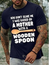 cheap Men&#039;s Graphic T Shirt-Male Quotes &amp; Sayings T Shirt Graphic Tee 100% Cotton Short Sleeve Graphic Shirt Dark Grey Black-1 Deep Blue Comfortable Tee Street Sports Outdoor Fashion Designer Clothing