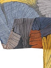 economico Sciarpe-sciarpe con stampa di piante retrò donne scialle con stampa di foglie di ginkgo e impacchi sciarpa stile lungo hijab con fiore foulard laday