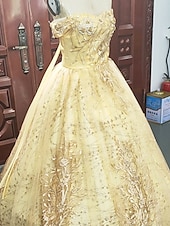 preiswerte Ballkleid-Ballkleid Partykleid Quinceanera Weihnachtskleid Prinzessinnenkleid Performance Quinceanera Bodenlanges ärmelloses schulterfreies Polyester mit Kristallapplikationen Kleid zum Beeindrucken 2025