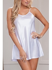 billige Nattkjoler og nattøy for damer-kvinners kapper kjole nattkjole nattøy lappeteppe mote enkelt varmt hjem daglig seng polyester blonder pustende stropper ermeløse ryggløse sommer vår hjemmeantrekk