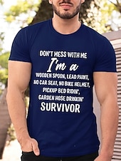 preiswerte Herren -Grafik -T -Shirt-Herren Buchstabe Grafikdrucke T Shirt Grafischen T-Shirt Baumwolle Kurze Ärmel Grafik Hemd Schwarz Wein Marinenblau Bequemes T-Shirt Urlaub Straße Modedesigner-Kleidung