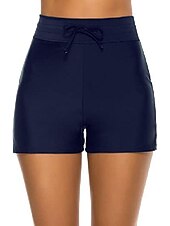 cheap Bikini Bottoms-Women&#039;s Normal Swimwear Bikini Bottom Swim Shorts Shorts Swimsuit Drawstring Solid Color Beach Wear Summer Bathing Suits