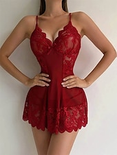 billiga Sexiga damunderkläder-nattlinne för kvinnor klänning i ren färg enkel avslappnad mjuk hem daglig säng polyester remmar som andas ärmlösa rygglösa sommar vår hem outfits