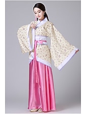 billige Hanfu-Dame Jente Hanfu Antikk Drakter Klassisk Stil Klassisk &amp; Tidløs Elegant og luksuriøst Kinesisk Stil Kinesisk rød Høy kvalitet Hanfu Kinesisk palassestil Kostume