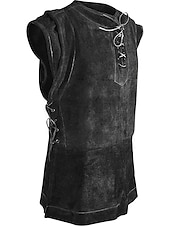 billiga Blast-Medeltida kostymer Renässans Kappa Väst Krigare Viking Maskeradkläder Herr Viking Halloween Karnival Prestanda Fest / afton LARP Vuxna Väst