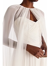 billige bryllup gjesteomslag-Sjal Sjale Sjal til kvinner Enkel Elegant Ermeløs Chiffon Bryllup Wrap Med Ren Farge Til Fest Alle årstider