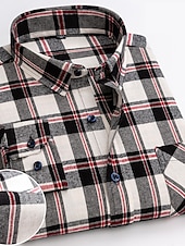 voordelige Overhemden met knopen voor heren-Voor heren Overhemd Geruit overhemd Button-down overhemd Shirt met kraag Geruit Bruiloft Werk B C D E Lange mouw Strijkijzer Lente &amp; Herfst Kleding Button-omlaag
