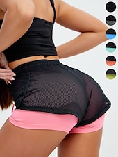 tanie Spodenki biegowe-Damskie Spodenki do biegania Spodenki na siłownię Spodenki do jogi Ściągana na sznurek 2 w 1 z wkładką Doły Obuwie sportowe Oddychający Szybkie wysychanie Odvádí pot Joga Zdatność Trening w siłowni