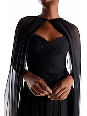 billige bryllup gjesteomslag-Sjal Sjale Sjal til kvinner Enkel Elegant Ermeløs Chiffon Bryllup Wrap Med Ren Farge Til Fest Alle årstider