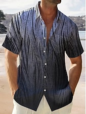 preiswerte Pflanzen Muster-Herren Blätter Hemd Knopfhemd Kurzarm Tropisch Mode Streetwear Straße Täglich Wochenende Sommer Frühling Umlegekragen Druck Button-Down Schwarz + Schwarz Gelb Blau Gray + blau Kaffee