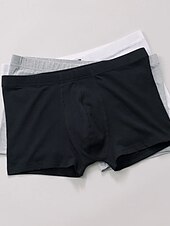 baratos Moda Íntima para Homem Confortável-Homens Pacote com 6 Cuecas boxer Roupa Íntima Boxers Algodão Respirável Tecido Preto Azul