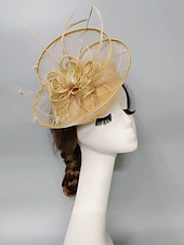 levne Fascinátory-fascinators kentucky derby klobouk pokrývka hlavy pokrývka hlavy perla peří závoj klobouk svatební dámy den koktejl královský astcot s perlou perlou pokrývka hlavy pokrývka hlavy