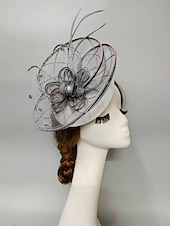 levne Fascinátory-fascinators kentucky derby klobouk pokrývka hlavy pokrývka hlavy perla peří závoj klobouk svatební dámy den koktejl královský astcot s perlou perlou pokrývka hlavy pokrývka hlavy