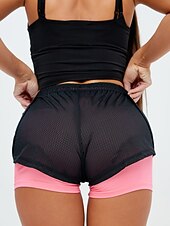 tanie Spodenki biegowe-Damskie Spodenki do biegania Spodenki na siłownię Spodenki do jogi Ściągana na sznurek 2 w 1 z wkładką Doły Obuwie sportowe Oddychający Szybkie wysychanie Odvádí pot Joga Zdatność Trening w siłowni